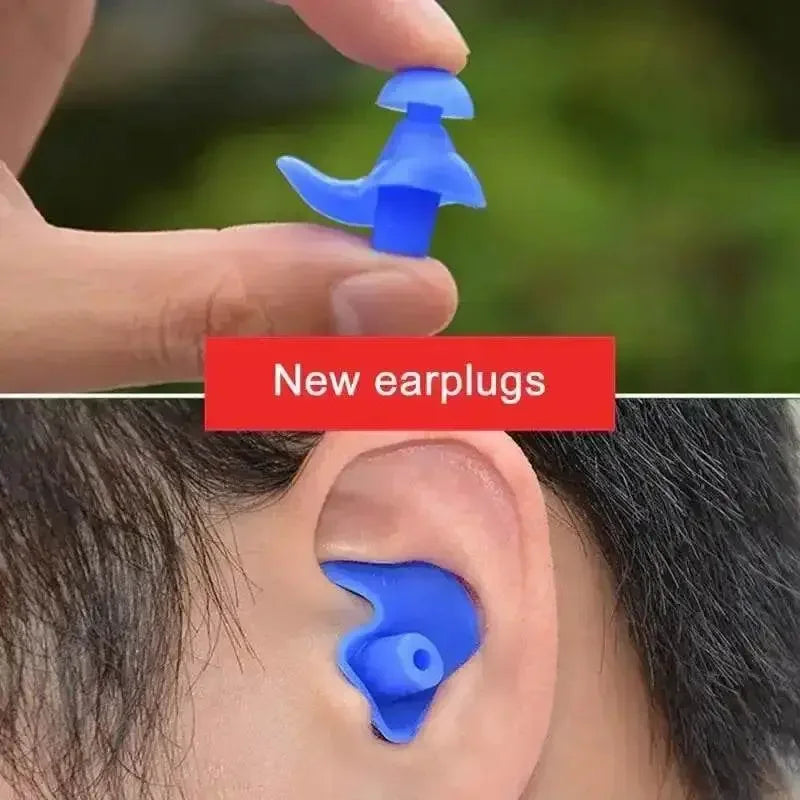 Blue Silicone Water Sports Earplugs Hypoallergenic - GiFTiFY