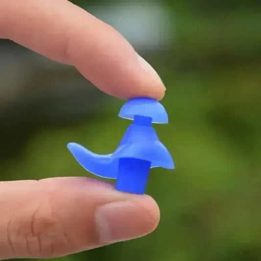 Blue Silicone Water Sports Earplugs Hypoallergenic - GiFTiFY