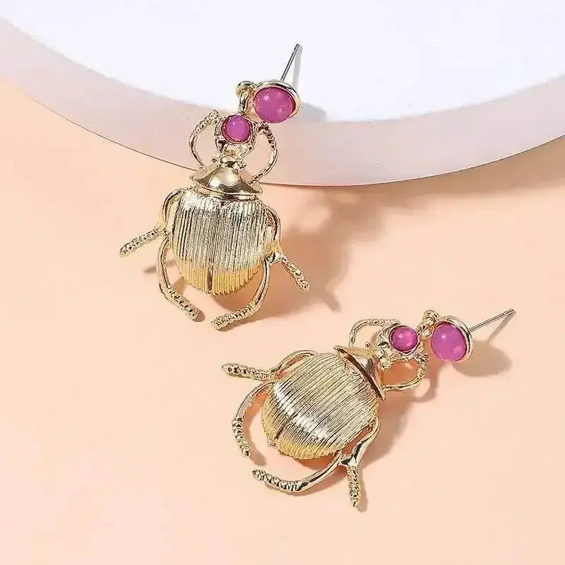 Bohemia Earrings For Women Metal Gold-Plated Beatles Personality Vintage Trend Jewelry Cute Insects Diamonds Trending Products - GiFTiFY