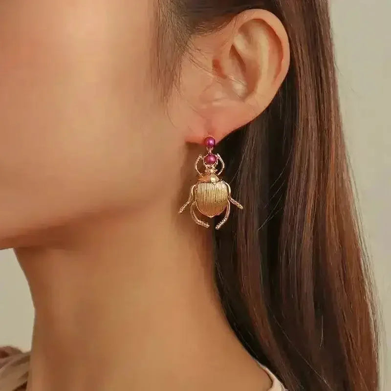 Bohemia Earrings For Women Metal Gold-Plated Beatles Personality Vintage Trend Jewelry Cute Insects Diamonds Trending Products - GiFTiFY