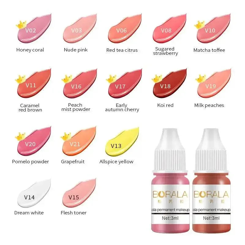 Borala 26 Colors 3ML Permanent Makeup Tattoo Lips Eyebrows Eyeliners Pigments Sample Size Tattoo Pigments Beauty Art Women Use Makeup Tattoo Lips Eyebrows Eyeliners by Dropshee