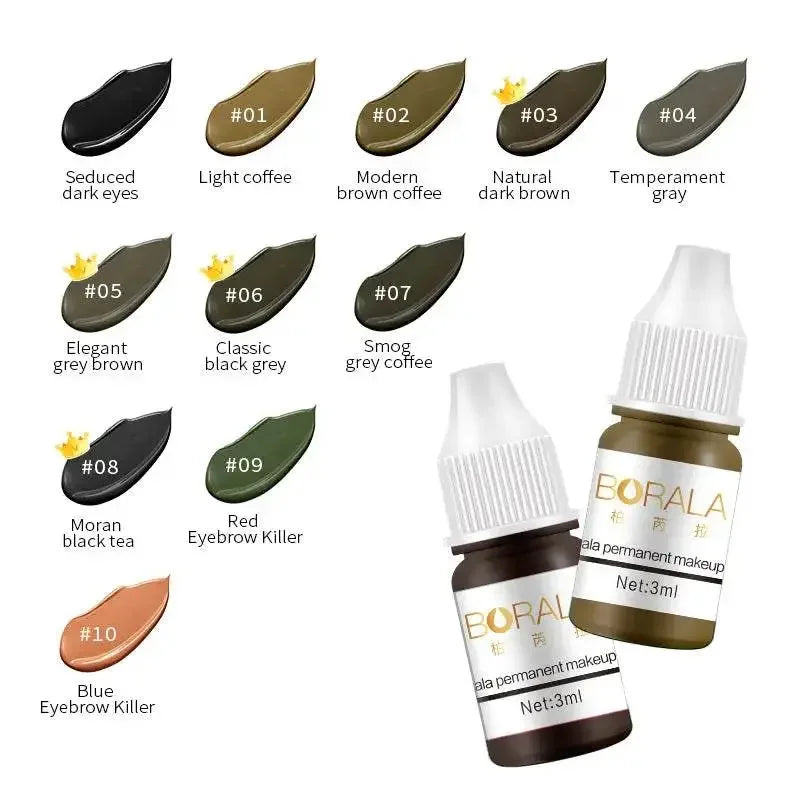 Borala 26 Colors 3ML Permanent Makeup Tattoo Lips Eyebrows Eyeliners Pigments Sample Size Tattoo Pigments Beauty Art Women Use Makeup Tattoo Lips Eyebrows Eyeliners by Dropshee
