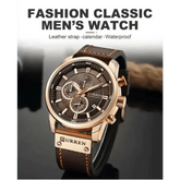 Brown Gold Mens Chronograph Quartz Watch, brown rose gold - GiFTiFY
