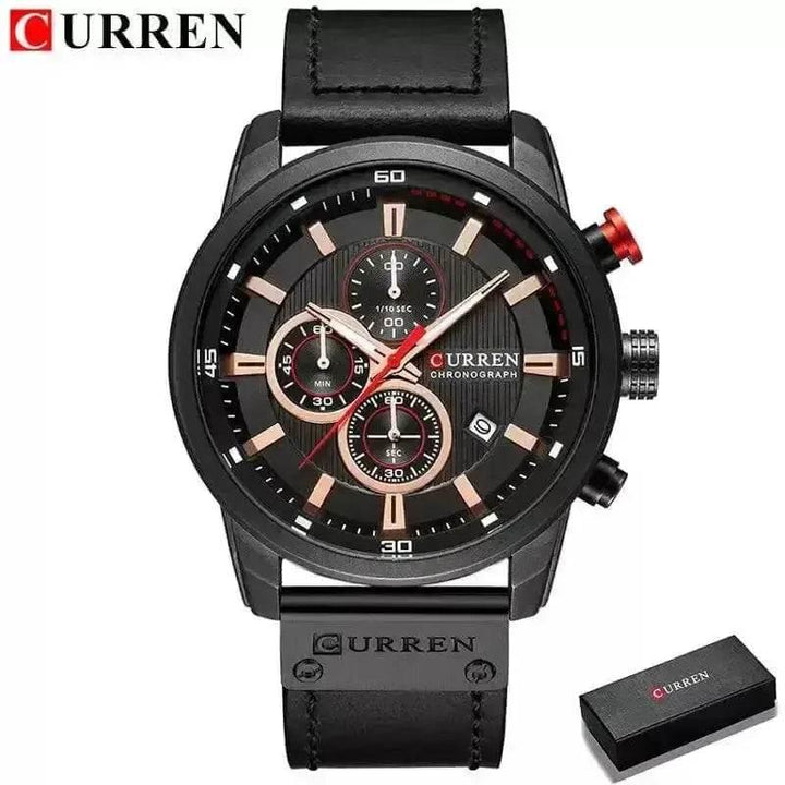Brown Gold Mens Chronograph Quartz Watch, brown rose gold - GiFTiFY