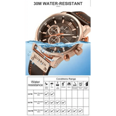 Brown Gold Mens Chronograph Quartz Watch, brown rose gold - GiFTiFY