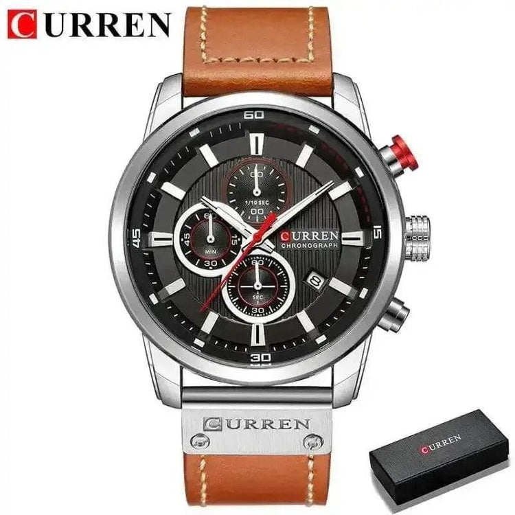 Brown Gold Mens Chronograph Quartz Watch, brown rose gold - GiFTiFY