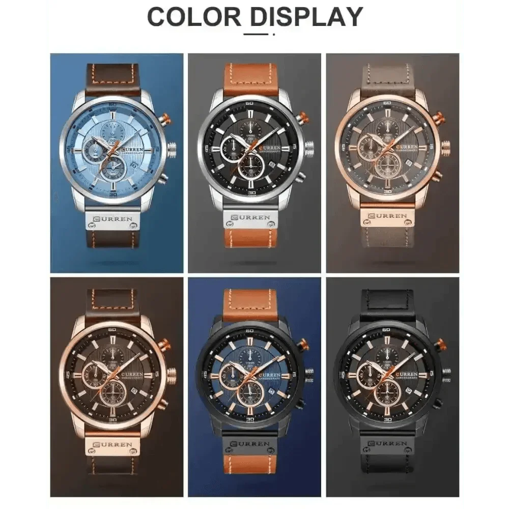 Brown Gold Mens Chronograph Quartz Watch, brown rose gold men's Watches by VANA Trade