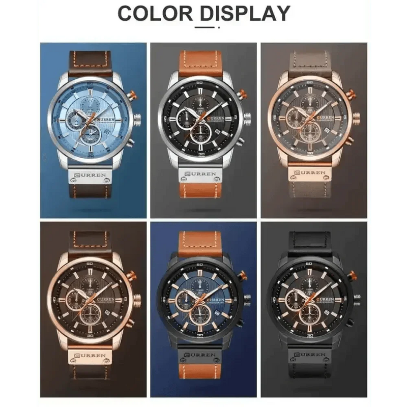 Brown Gold Mens Chronograph Quartz Watch, brown rose gold men's Watches by VANA Trade