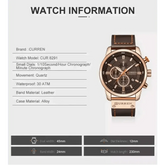 Brown Gold Mens Chronograph Quartz Watch, brown rose gold - GiFTiFY