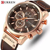 Brown Gold Mens Chronograph Quartz Watch, brown rose gold - GiFTiFY