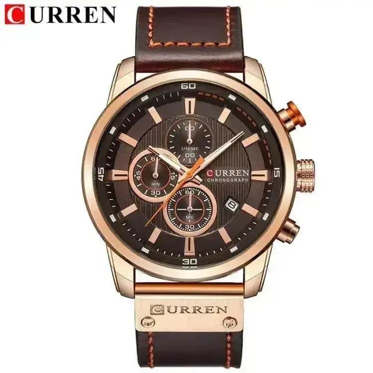 Brown Gold Mens Chronograph Quartz Watch, brown rose gold - GiFTiFY
