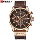 Brown Gold Mens Chronograph Quartz Watch, brown rose gold - GiFTiFY