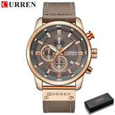 Brown Gold Mens Chronograph Quartz Watch, brown rose gold - GiFTiFY