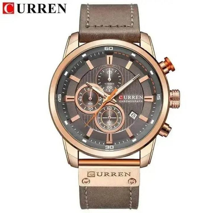 Brown Gold Mens Chronograph Quartz Watch, brown rose gold - GiFTiFY