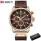 Brown Gold Mens Chronograph Quartz Watch, brown rose gold - GiFTiFY