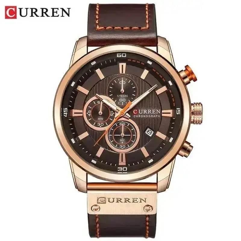 Brown Gold Mens Chronograph Quartz Watch, brown rose gold - GiFTiFY