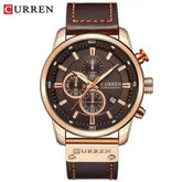Brown Gold Mens Chronograph Quartz Watch, brown rose gold - GiFTiFY