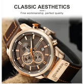 Brown Gold Mens Chronograph Quartz Watch, brown rose gold - GiFTiFY