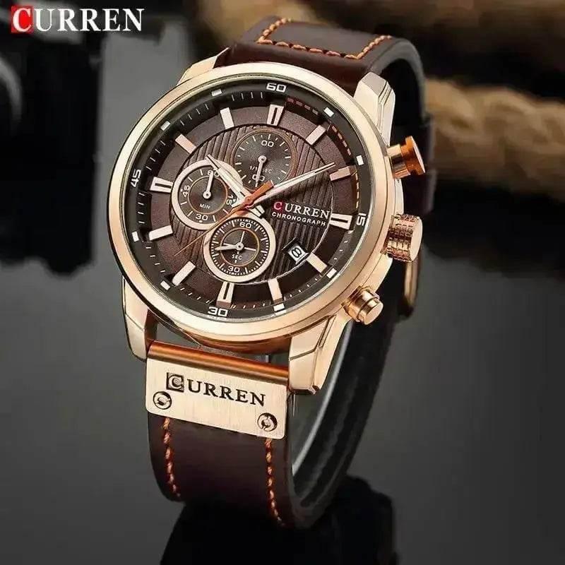 Brown Gold Mens Chronograph Quartz Watch, brown rose gold - GiFTiFY