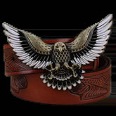 Brown Leather Eagle Belt Mens Fashion - GiFTiFY