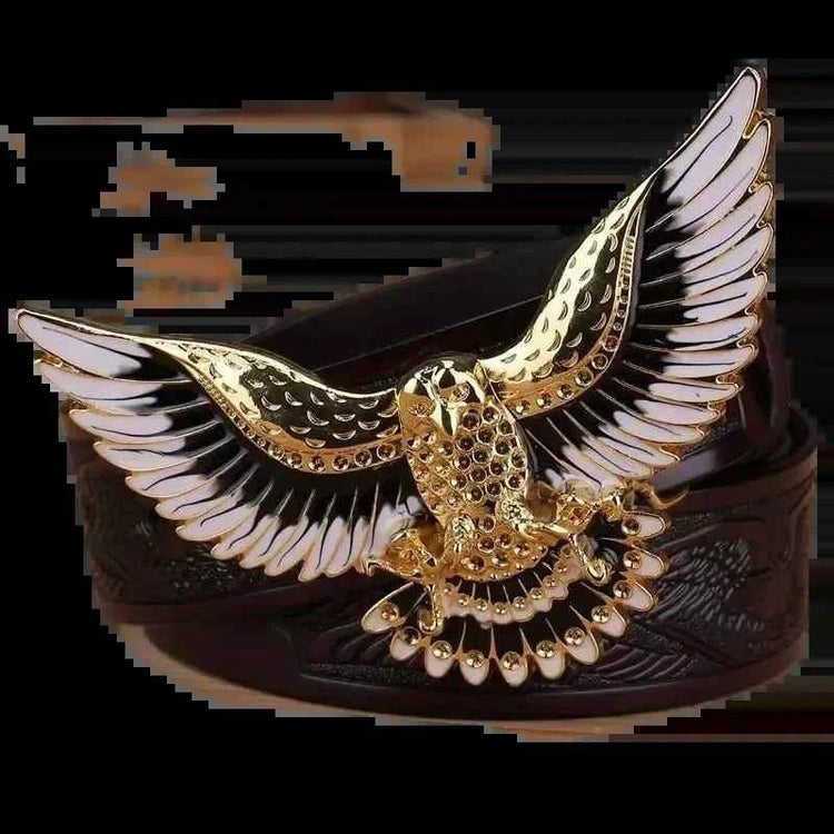 Brown Leather Eagle Belt Mens Fashion - GiFTiFY
