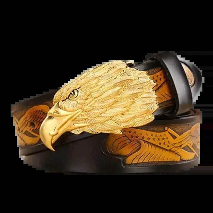 Brown Leather Eagle Belt Mens Fashion - GiFTiFY