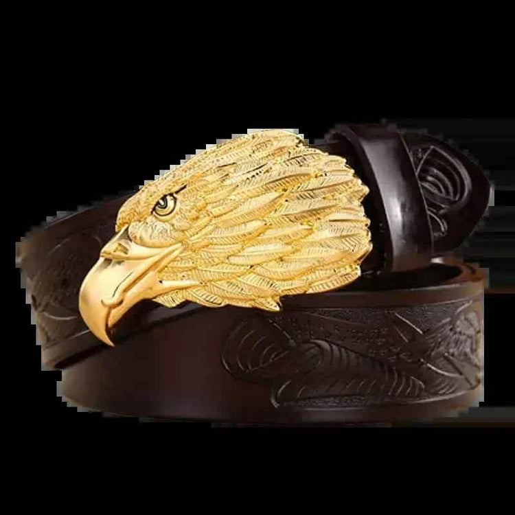 Brown Leather Eagle Belt Mens Fashion - GiFTiFY