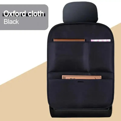 Brown Leather Car Seat Organizer Seametal Anti Kick Pad - GiFiFY