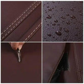 Brown Leather Car Seat Organizer Seametal Anti Kick Pad - GiFTiFY