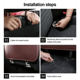 Brown Leather Car Seat Organizer Seametal Anti Kick Pad - GiFTiFY