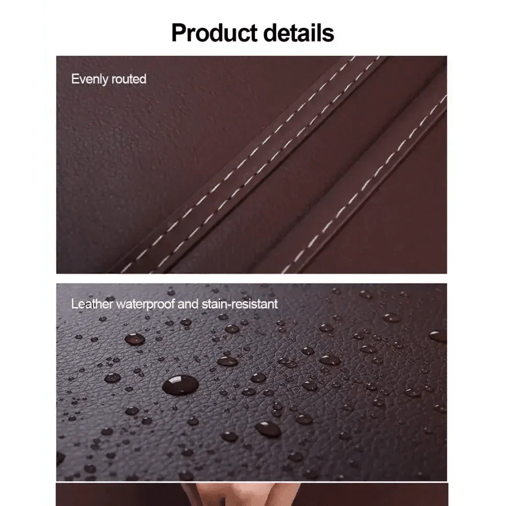 Brown Leather Car Seat Organizer Seametal Anti Kick Pad - GiFTiFY