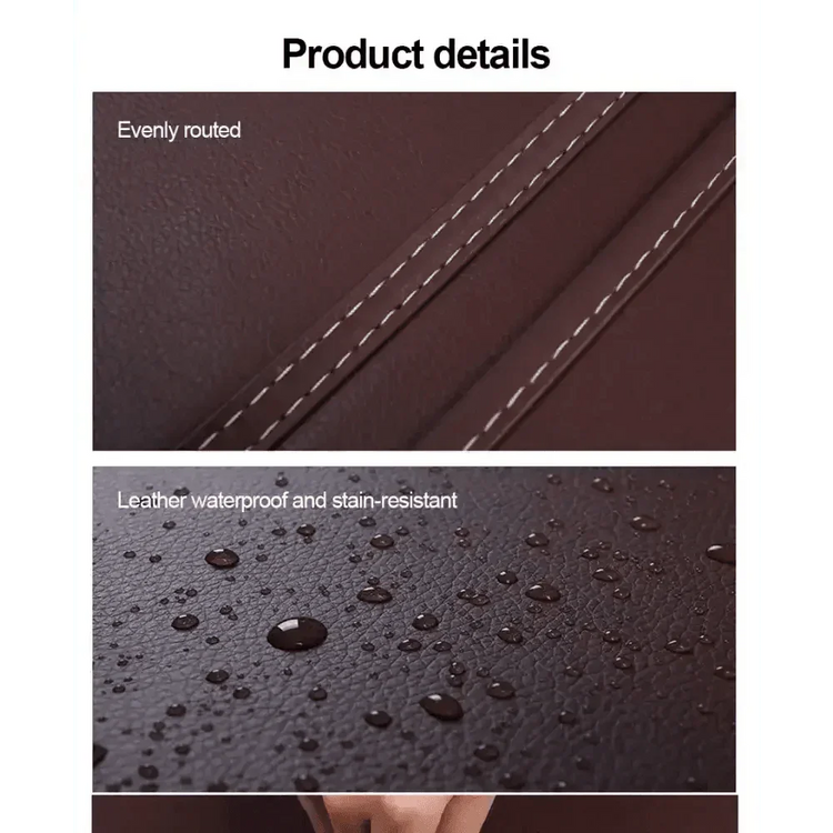 Brown Leather Car Seat Organizer Seametal Anti Kick Pad - GiFTiFY