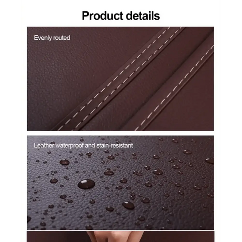 Brown Leather Car Seat Organizer Seametal Anti Kick Pad - GiFiFY