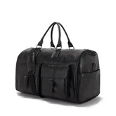 Brown Leather Duffel Bag Portable Garment Bag - GiFTiFY