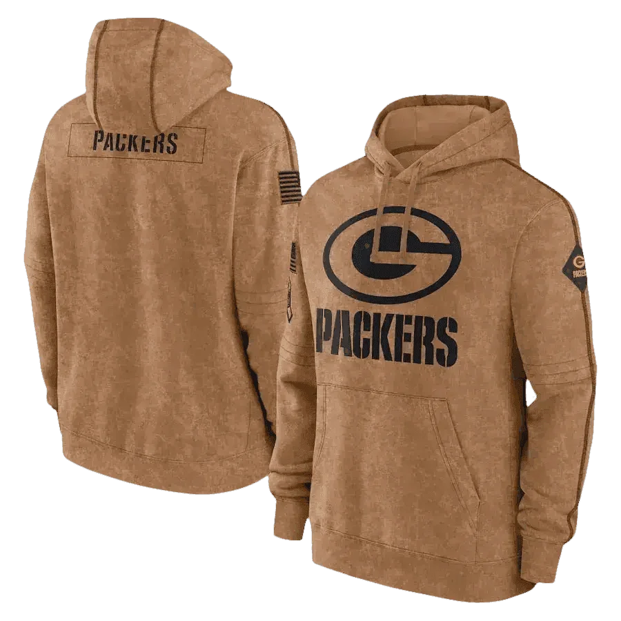 Brown Packers Football Men Embossed Hoodie NFL Fans - GiFTiFY