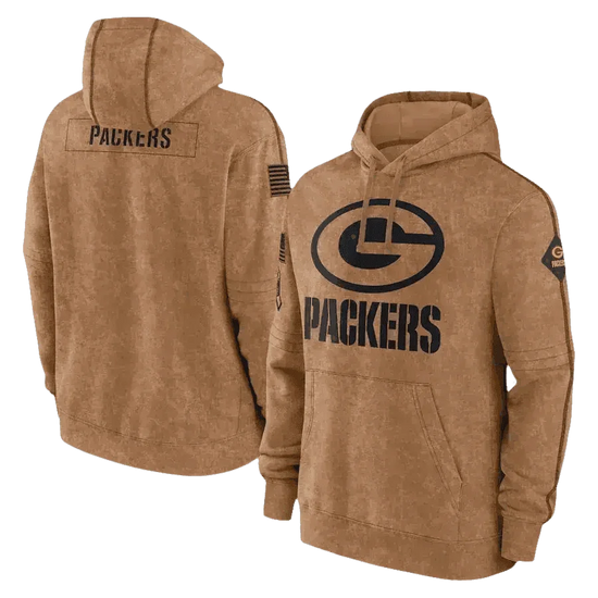 Brown Packers Football Men Embossed Hoodie NFL Fans - GiFTiFY