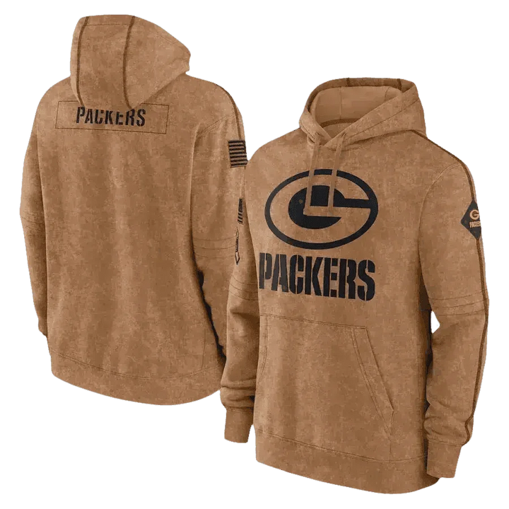 Brown Packers Football Men Embossed Hoodie NFL Fans - GiFTiFY