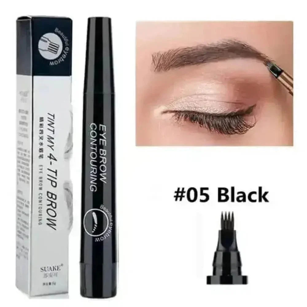 Brown Waterproof Brow Microblading Pen Eyebrow Eyeliner Brush by DK-Cosmetics Store