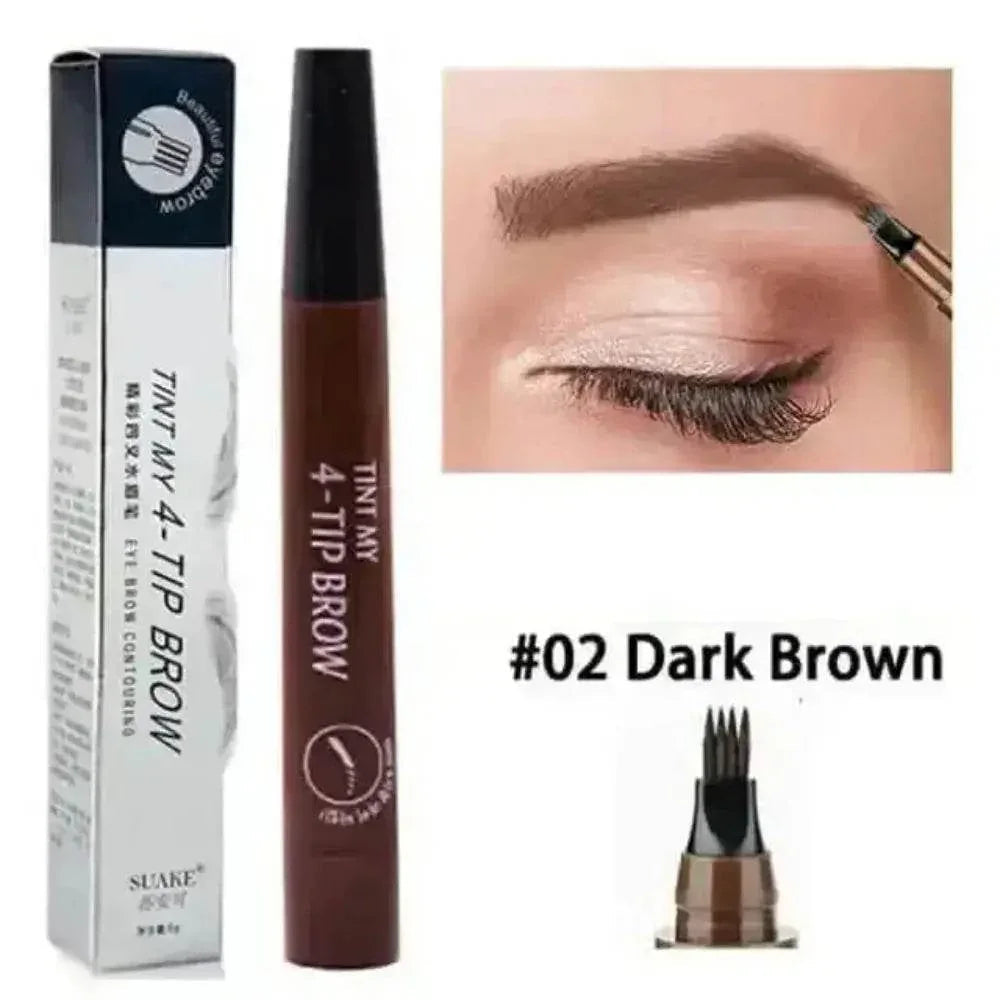 Brown Waterproof Brow Microblading Pen Eyebrow Eyeliner Brush by DK-Cosmetics Store