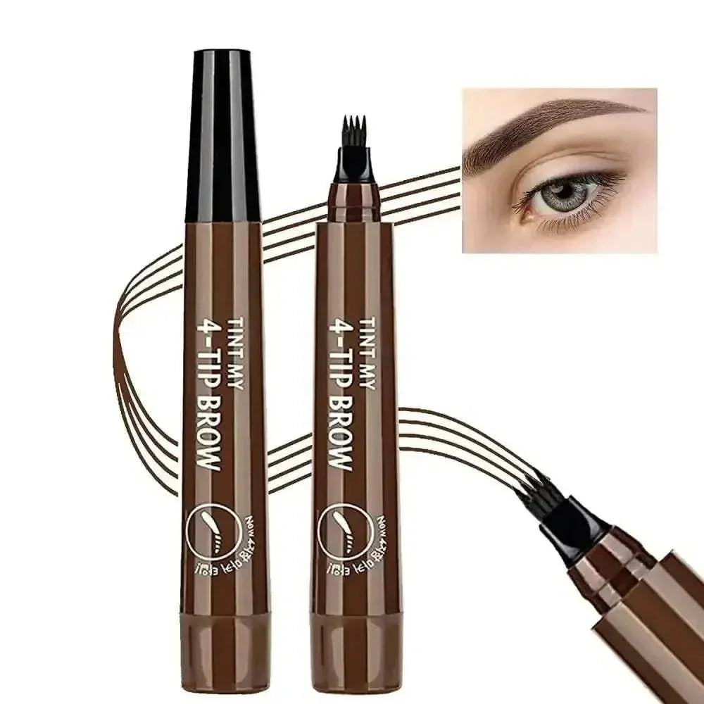Brown Waterproof Brow Microblading Pen Eyebrow Eyeliner Brush by DK-Cosmetics Store