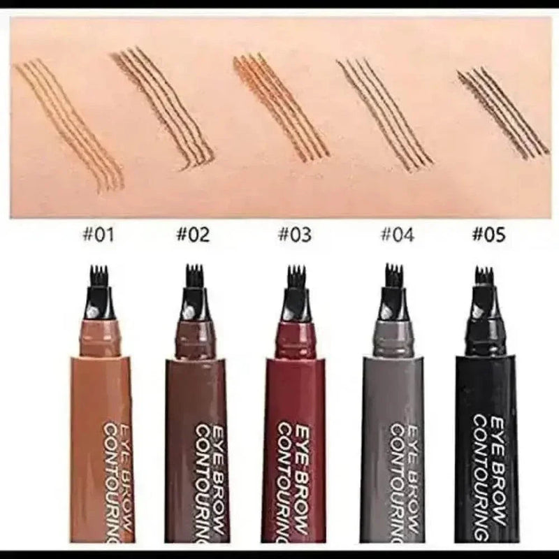 Brown Waterproof Brow Microblading Pen Eyebrow Eyeliner Brush by DK-Cosmetics Store