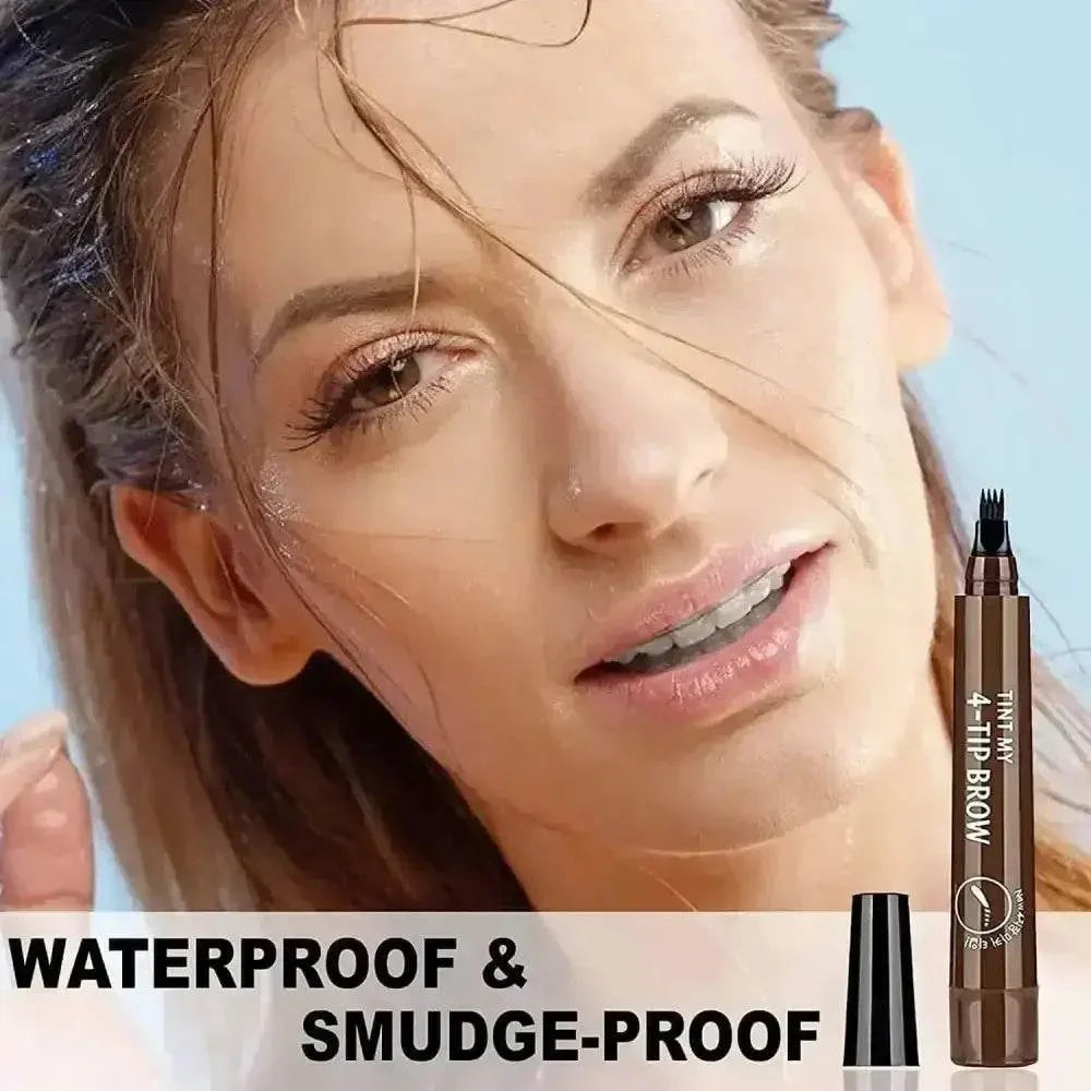 Brown Waterproof Brow Microblading Pen Eyebrow Eyeliner Brush by DK-Cosmetics Store