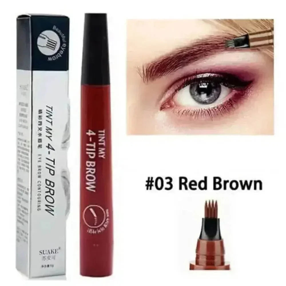 Brown Waterproof Brow Microblading Pen Eyebrow Eyeliner Brush by DK-Cosmetics Store