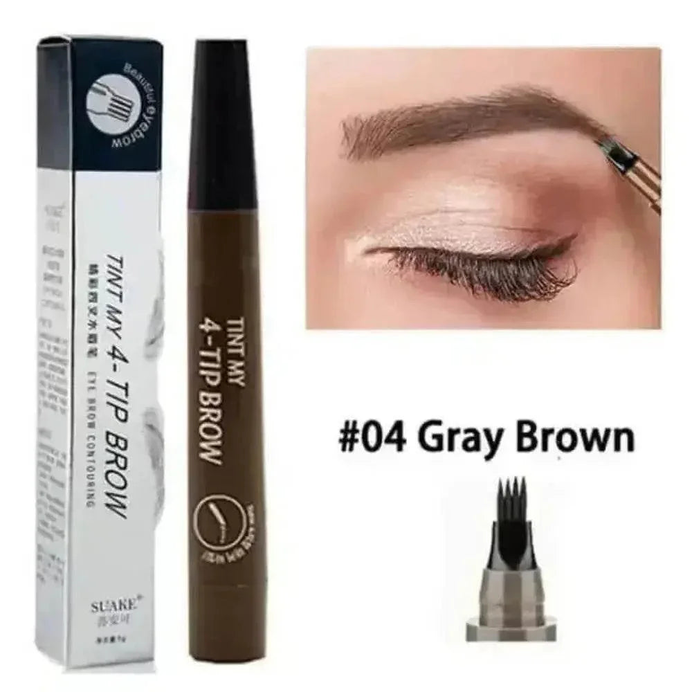 Brown Waterproof Brow Microblading Pen Eyebrow Eyeliner Brush by DK-Cosmetics Store
