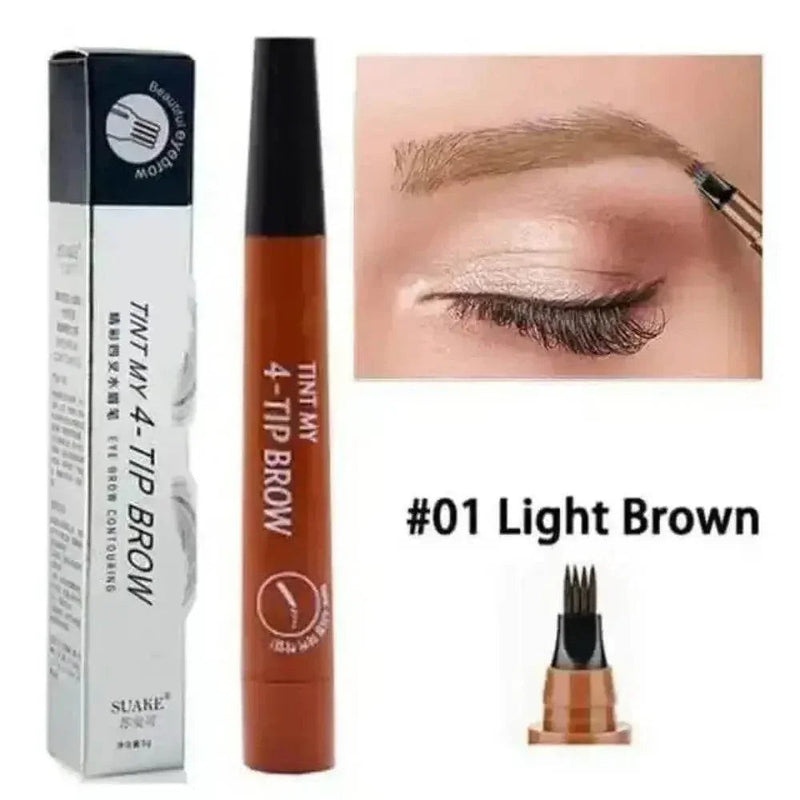 Brown Waterproof Brow Microblading Pen Eyebrow Eyeliner Brush by DK-Cosmetics Store