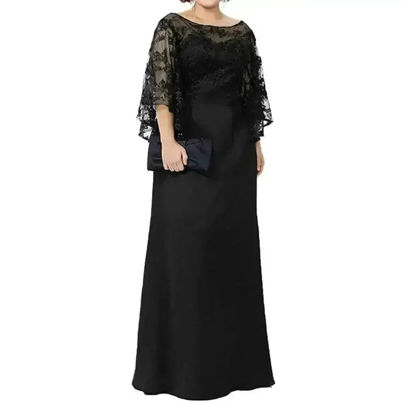 Burgundy Lace Evening Gown Long Sleeve Lace Bride Dress Floor Custom Size women's dresses by Dresspalace Store