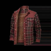 Burgundy Plaid Fleece Lined Flannel Shirt Coat - GiFTiFY