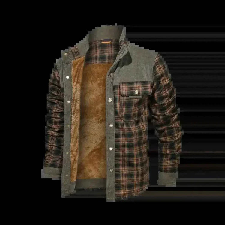 Burgundy Plaid Fleece Lined Flannel Shirt Coat - GiFTiFY