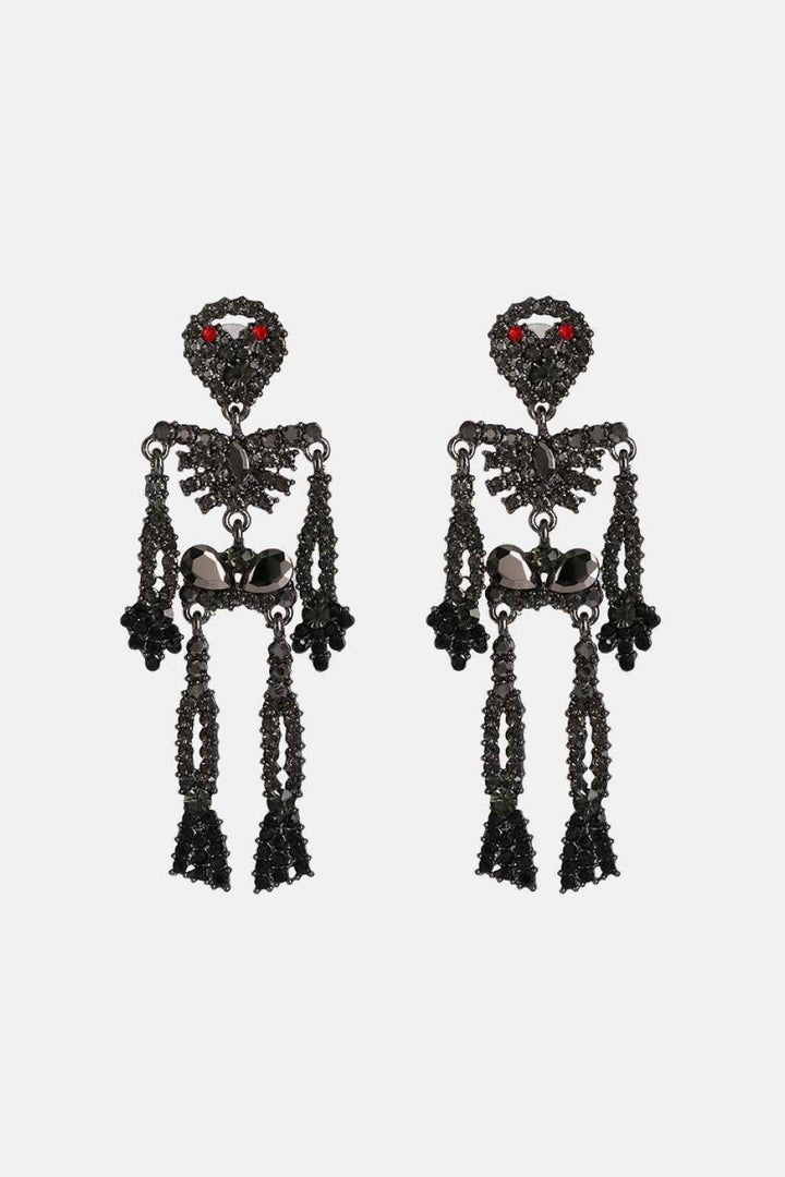 Skeleton Shape Glass Stone Dangle Earrings - GiFTiFY
