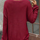 Plus Size Relaxed Fit Waffle Knit Round Neck T-Shirt